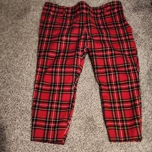 J. Crew Red and Black Plaid Pants